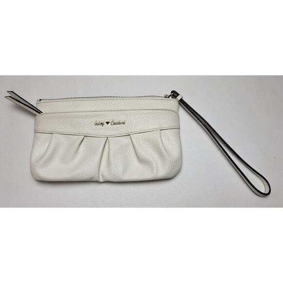 Juicy Couture Cream Pebbled Wristlet Purse Organizer - Picture 6 of 8